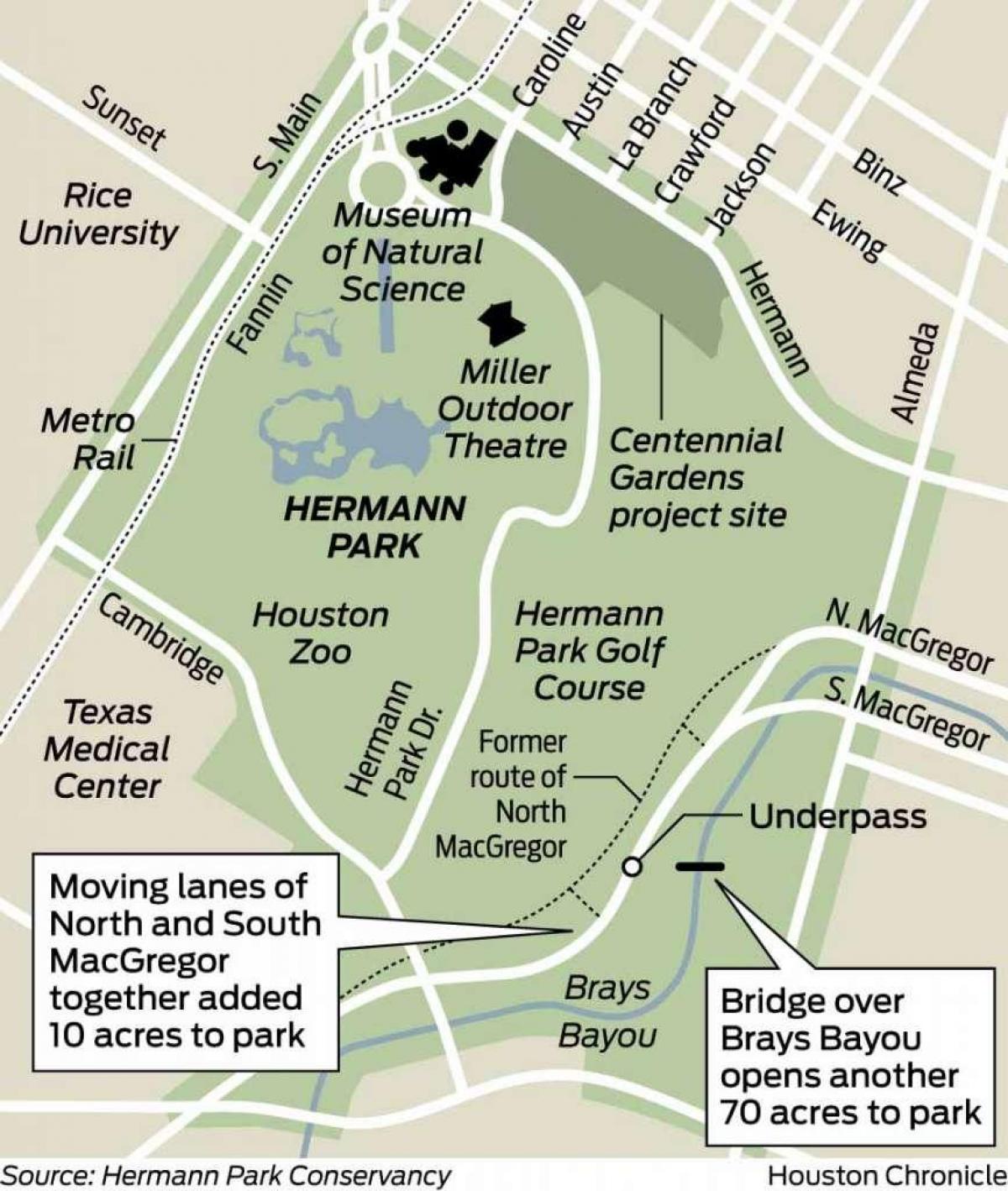 map of Hermann park