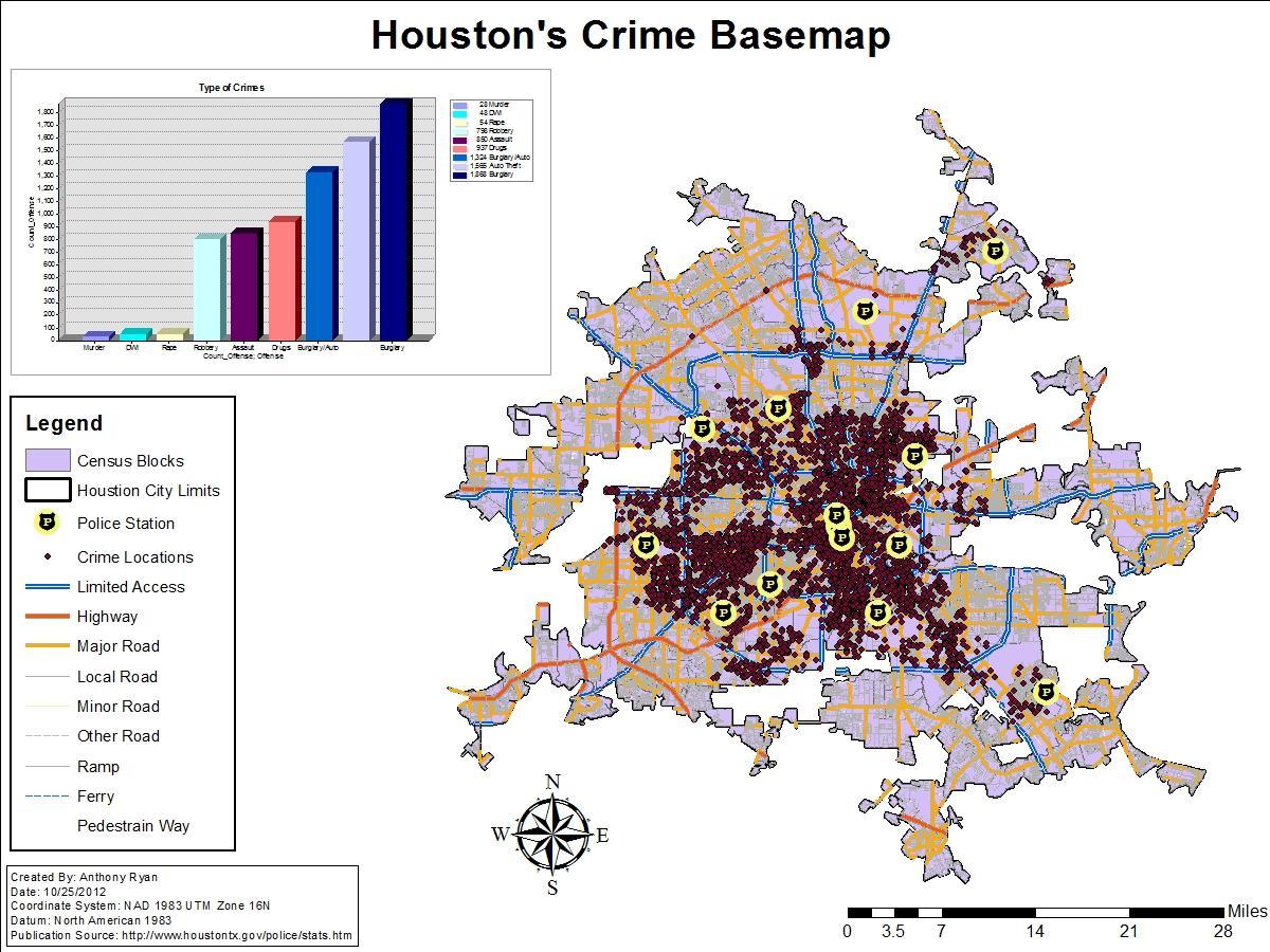 Houston crime map Houston crime rate map (Texas USA)