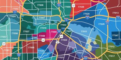 Houston zip code map - Map of Houston zip codes (Texas - USA)