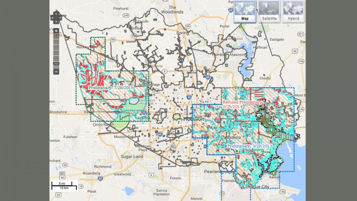 flooding map in Houston