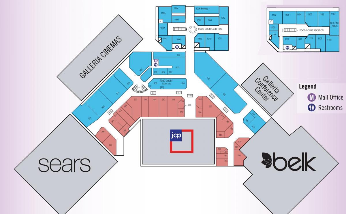 Galleria mall Houston map