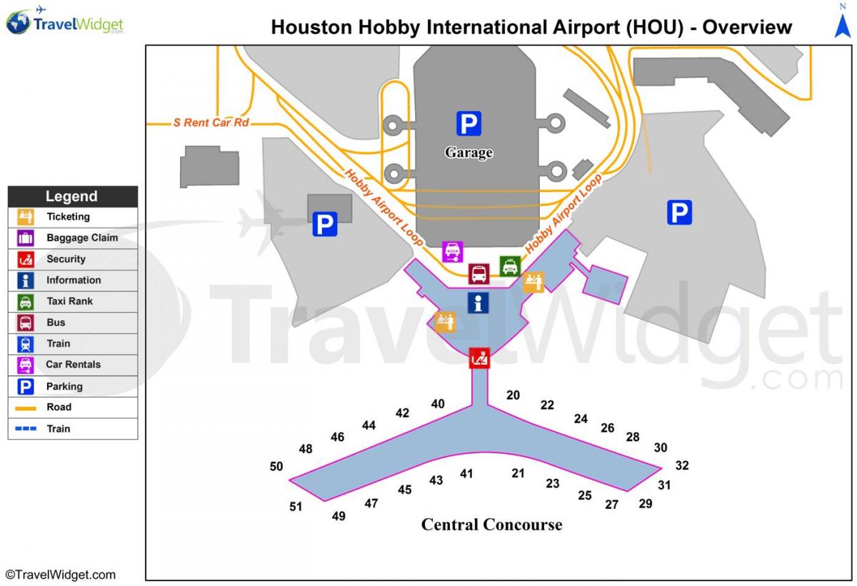map of Houston airport