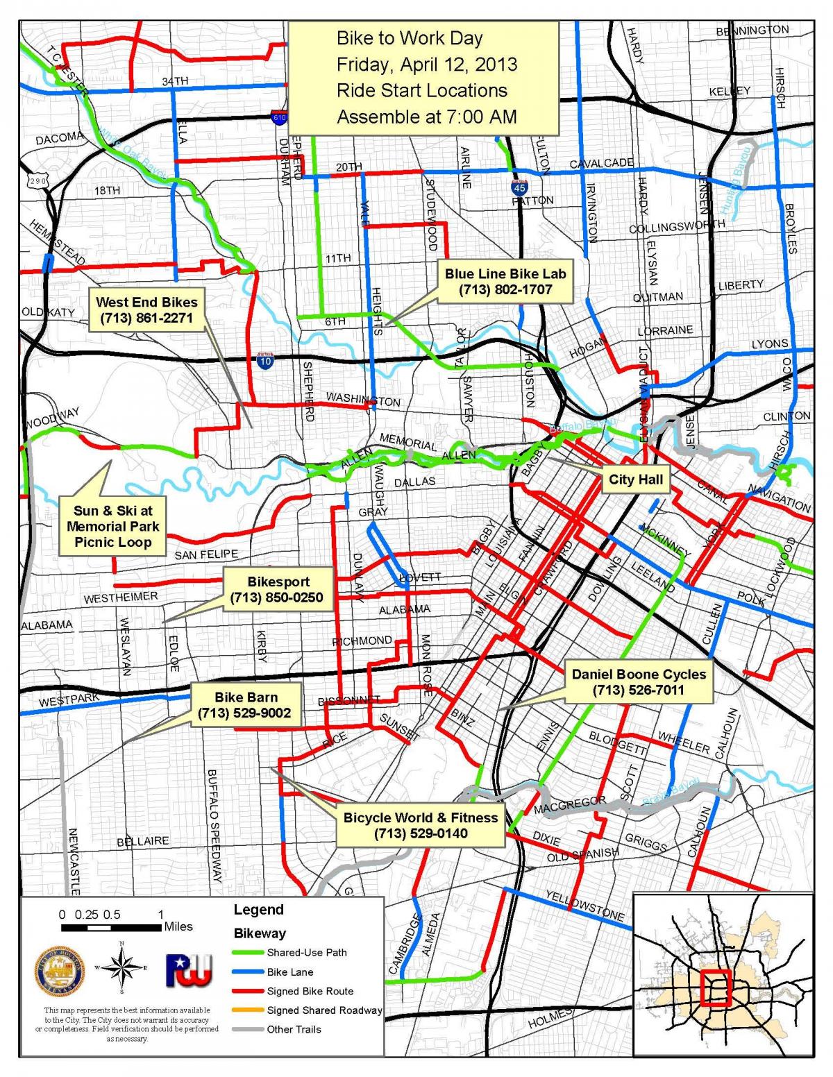 bike trails Houston map