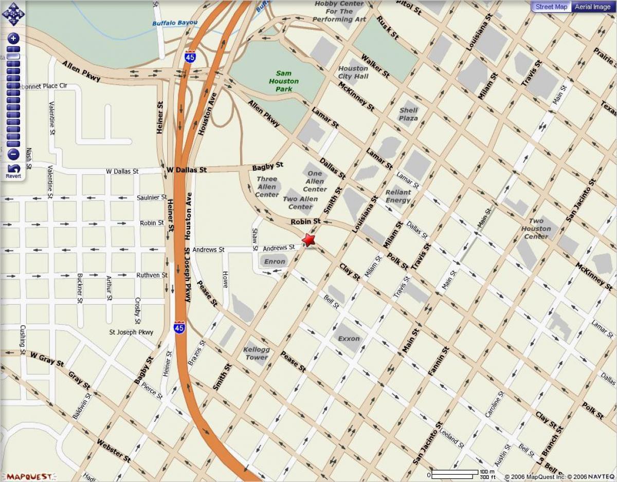 map of downtown Houston