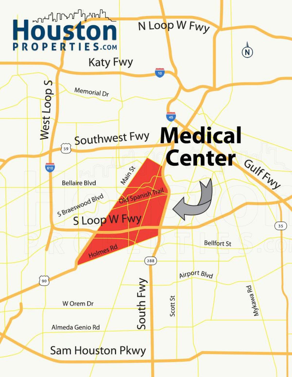 map of Houston medical center