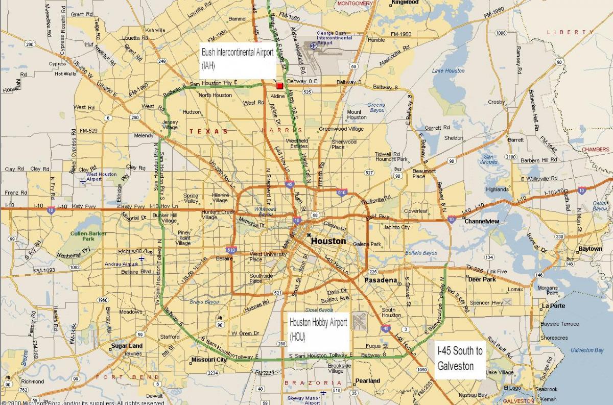 map of Houston metro area