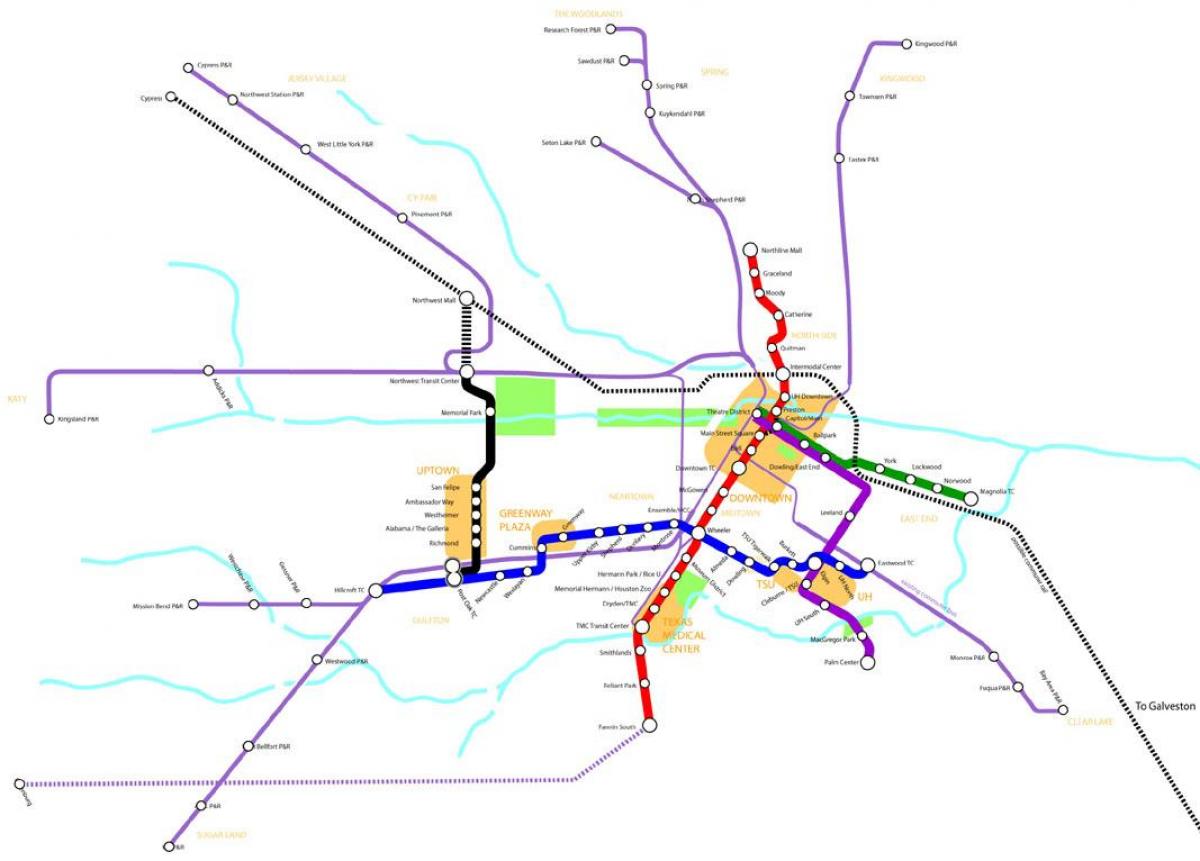 metro rail Houston map