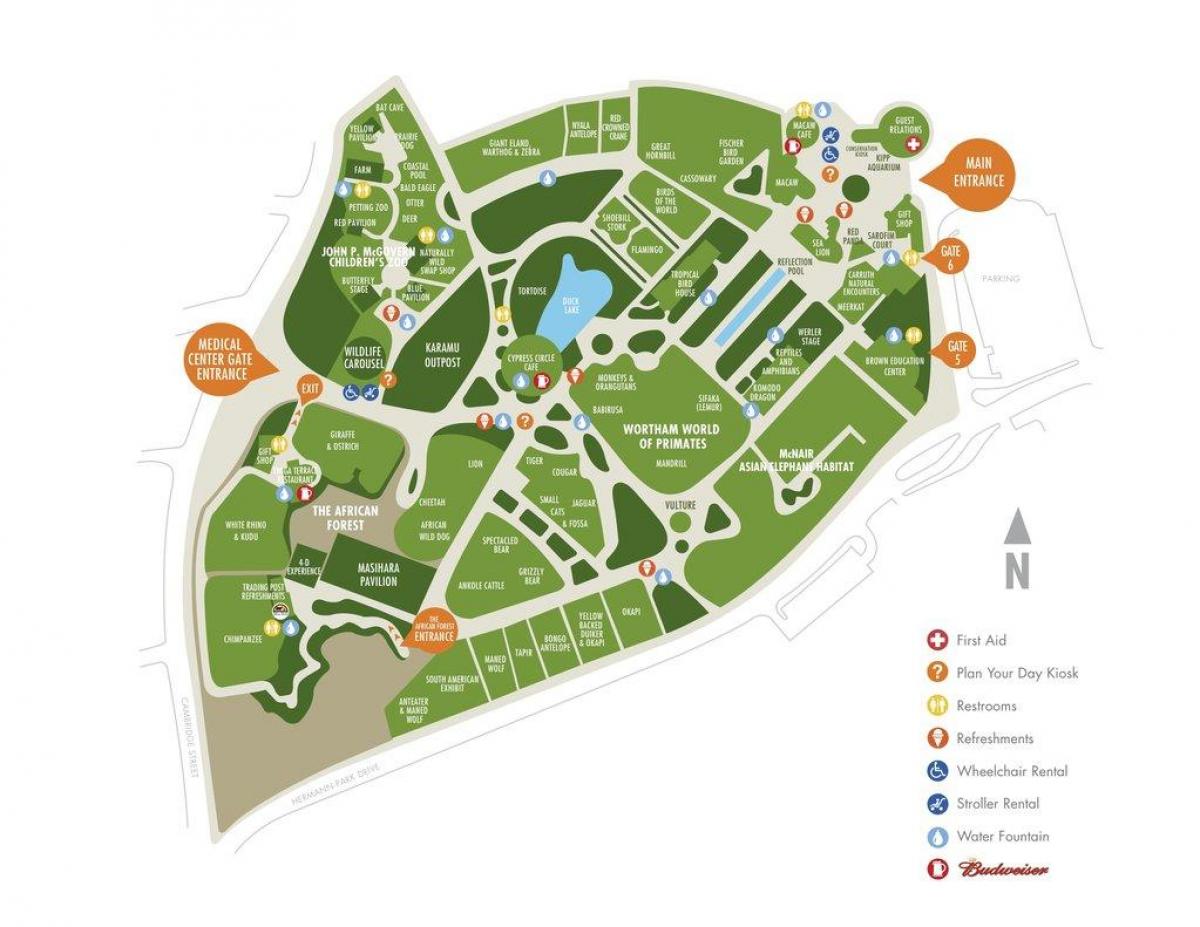 map of Houston zoo