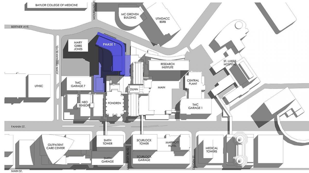 Methodist hospital Houston map